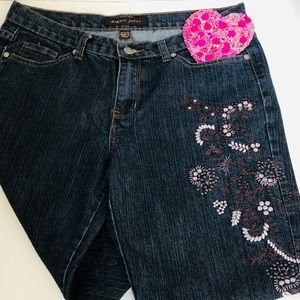 BOGARI JEANS-with gorgeous dark wash w/embroidery